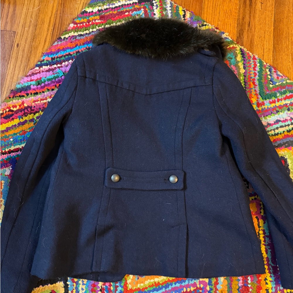 American Eagle Outfitters Navy Double-Breasted Women's Pea Coat - Picture 2 of 3